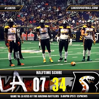 #LAKISS offense and defense struggle in first half of play in Arizona. LA to receive to start the third.