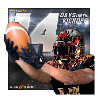 14 days until we do this for real!! Get a sneak peek of your 2016 #LAKISSFOOTBALL team today at our FREE intrasquad scrimmage! Gates open at 10:30 am PST at @hondacenter! #WEAREONE