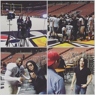 Wow what a great time a today's intrasquad scrimmage! @genesimmons and @paulstanleylive can't wait to see all of you at the home opener on April 2nd! #LAKISSFOOTBALL #WEAREONE