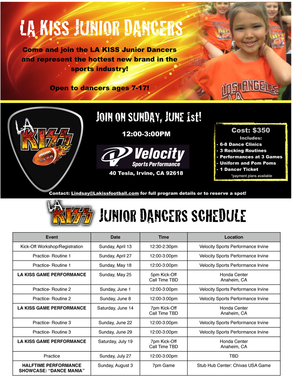 LA Kiss Junior Dancers